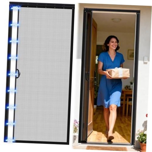 Retractable screen door with - screen,