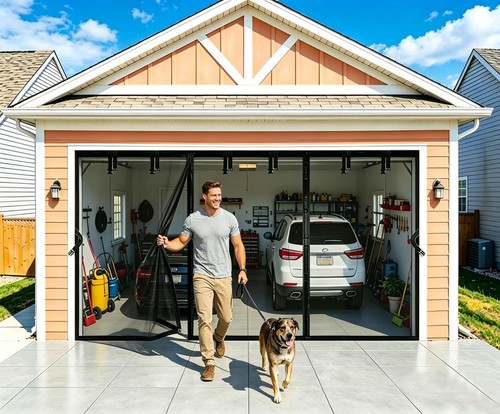 Sanjinfon garage door screen - garage,