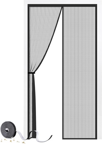 Fly door screen mesh with - door,