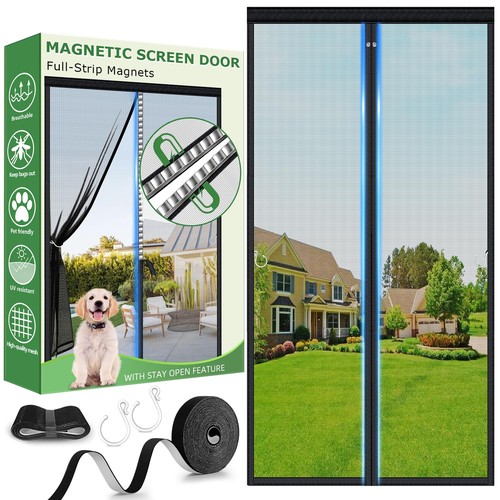 Magnetic fly screen door with - magnetic,