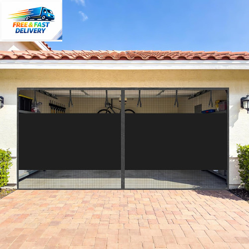 Garage door screen car 16x8 - garage,