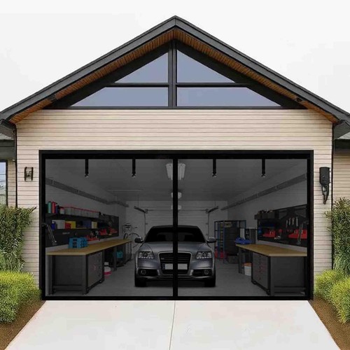Magnetic garage door screen - door,