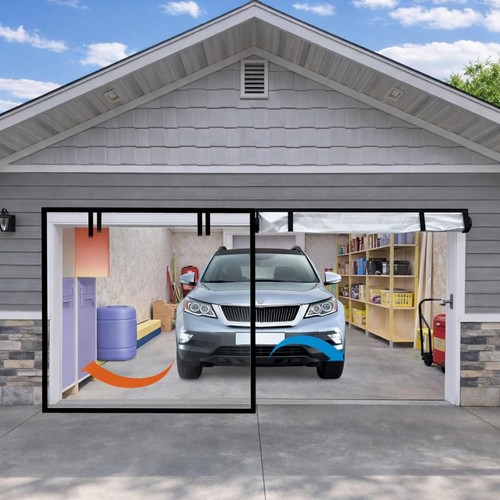 Garage insulated door curtain - garage,